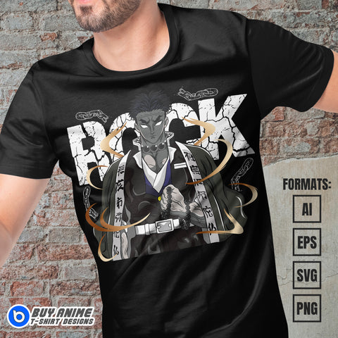 Premium Gyomei Himejima Demon Slayer Anime Vector T-shirt Design Template #5