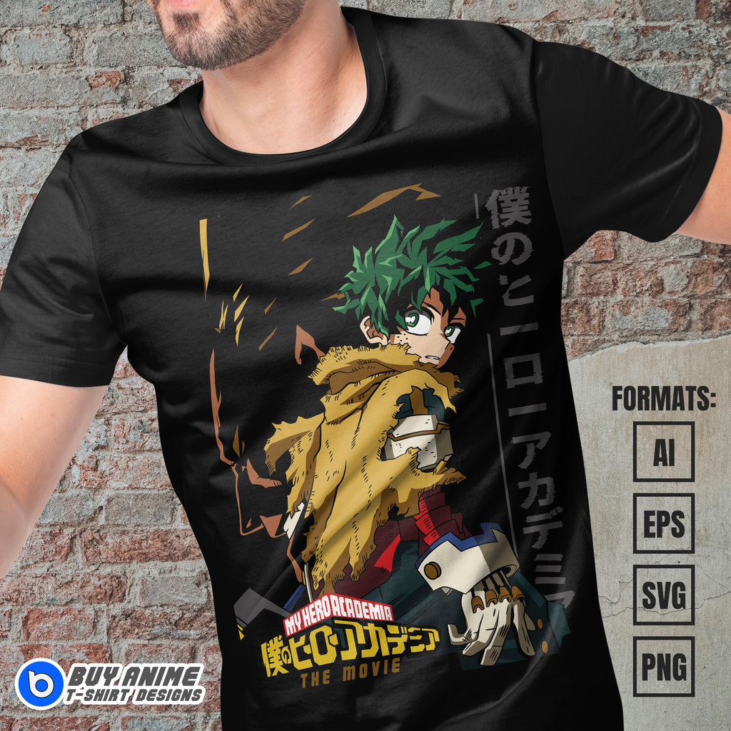 Premium Midoriya Izuku My Hero Academia Anime Vector T-shirt Design Template #16