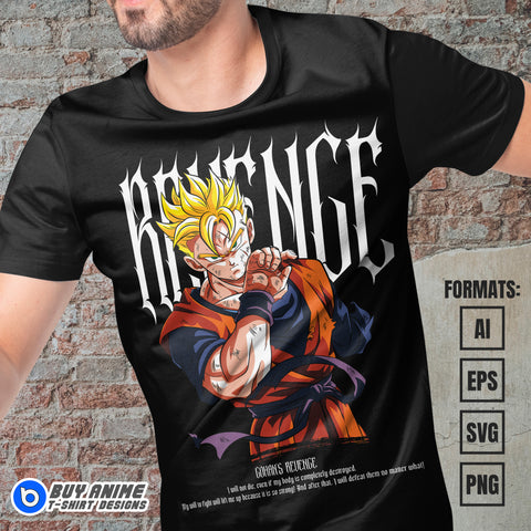 Premium Future Gohan Dragon Ball Z Anime Vector T-shirt Design Template #3