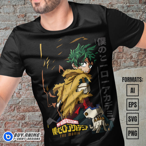 Premium Midoriya Izuku My Hero Academia Anime Vector T-shirt Design Template #16