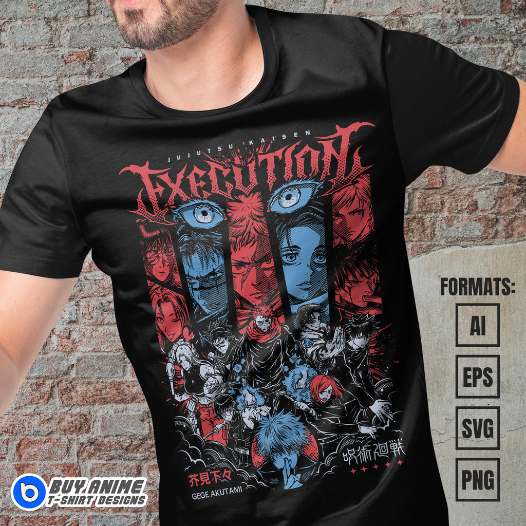 Premium Jujutsu Kaisen Anime Vector T-shirt Design Template #43