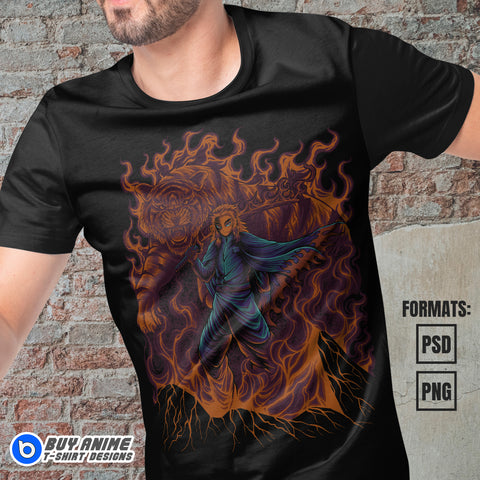 Premium Demon Slayer Anime Vector T-shirt Design Template #8