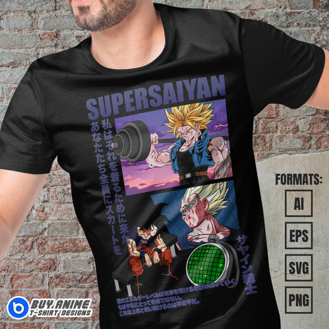 Premium Dragon Ball Anime Vector T-shirt Design Template #35