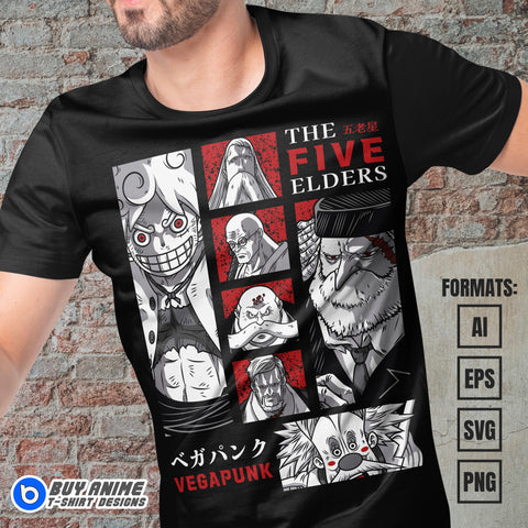 Premium One Piece Anime Vector T-shirt Design Template #31