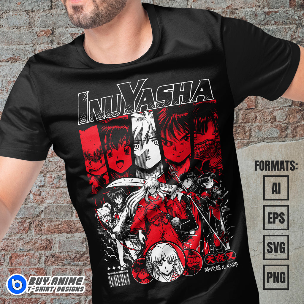 Premium Inuyasha Anime Vector T-shirt Design Template #10