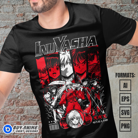 Premium Inuyasha Anime Vector T-shirt Design Template #10