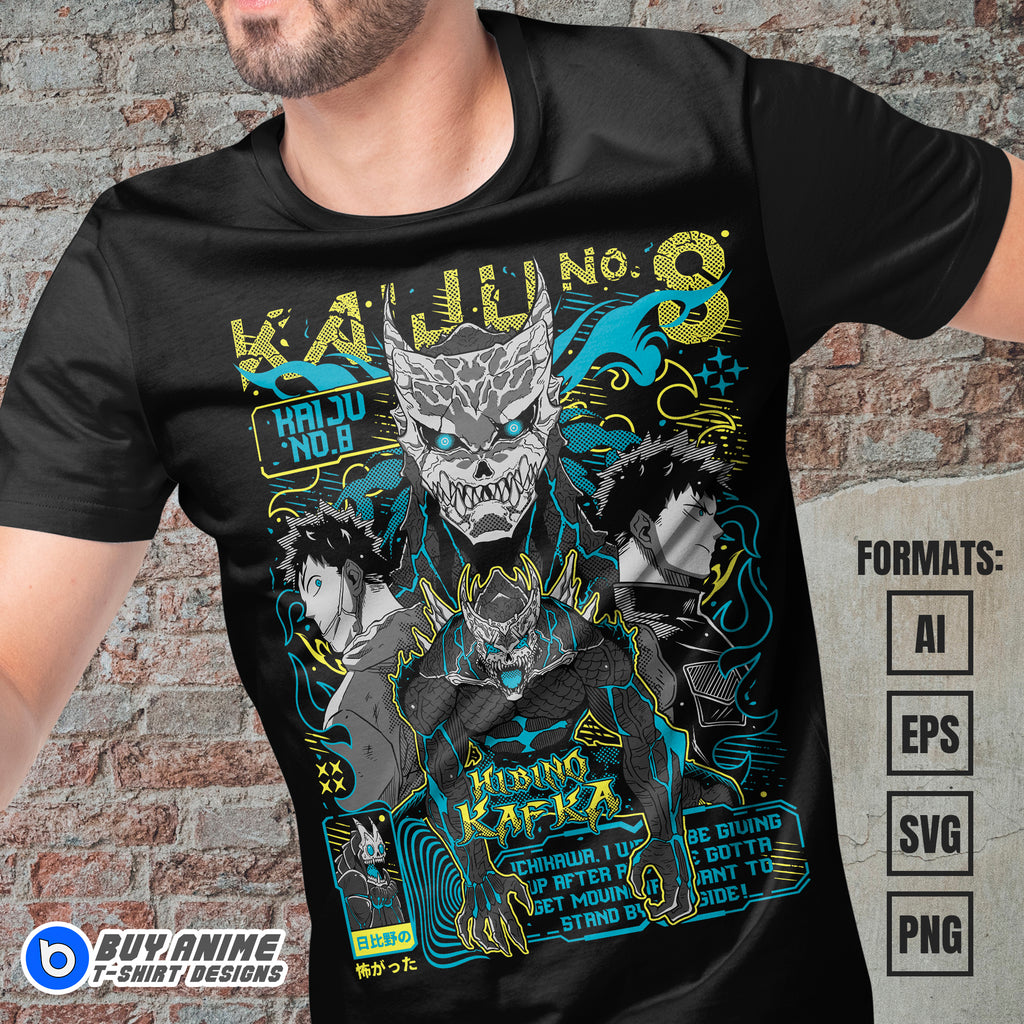 Premium Kaiju No. 8 Anime Vector T-shirt Design Template #7