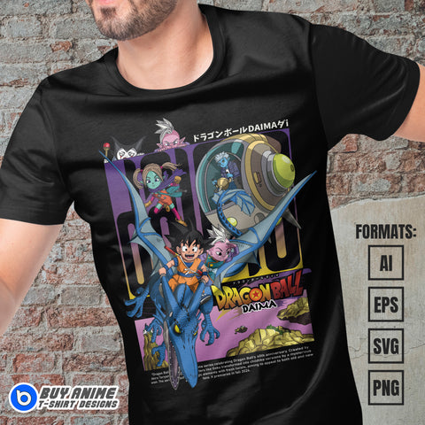 Premium Dragon Ball Daima Anime Vector T-shirt Design Template #9