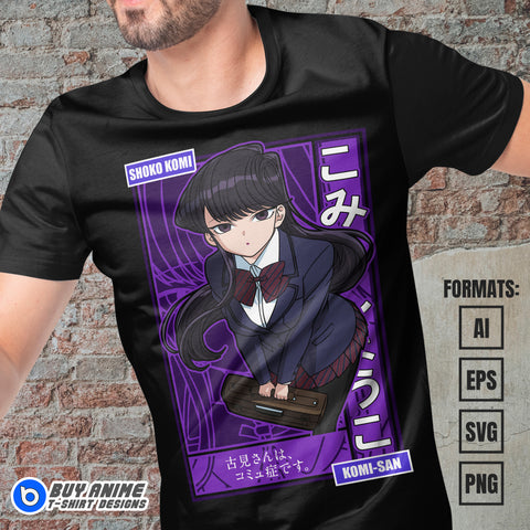 Premium Komi Cant Communicate Anime Vector T-shirt Design Template #5