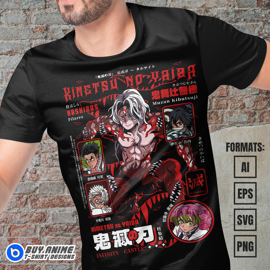 Premium Demon Slayer Anime Vector T-shirt Design Template #55