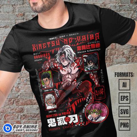 Premium Demon Slayer Anime Vector T-shirt Design Template #55