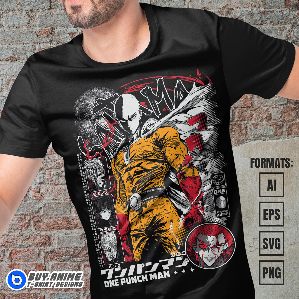 Premium One Punch Man Anime Vector T-shirt Design Template #5