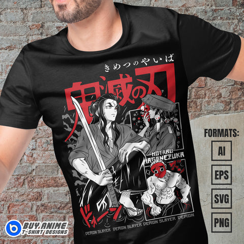 Premium Haganezuka Demon Slayer Anime Vector T-shirt Design Template #2