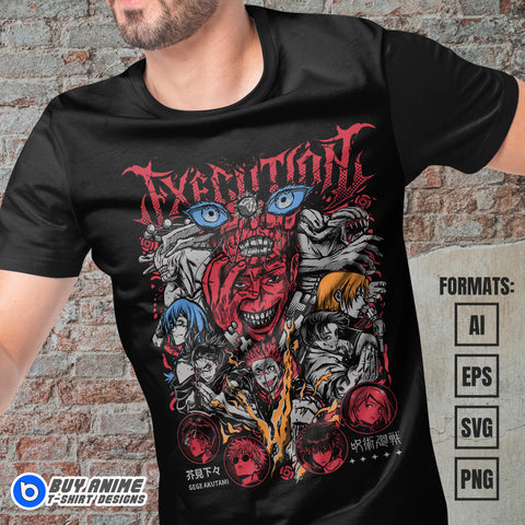 Premium Jujutsu Kaisen Anime Vector T-shirt Design Template #44