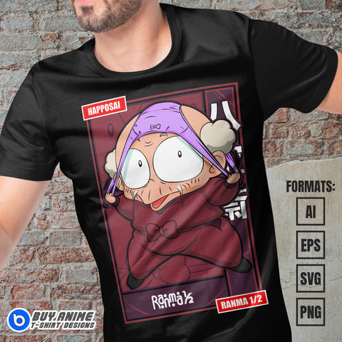 Premium Happosai Ranma 1/2 Anime Vector T-shirt Design Template