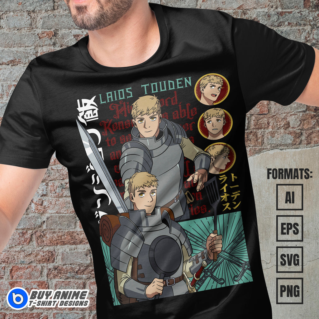 Premium Laios Touden Delicious In Dungeon Anime Vector T-shirt Design Template