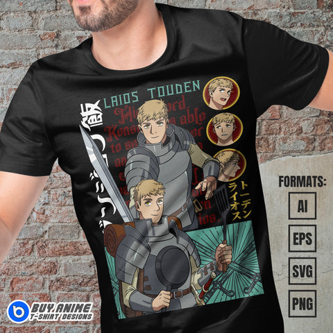 Premium Laios Touden Delicious In Dungeon Anime Vector T-shirt Design Template