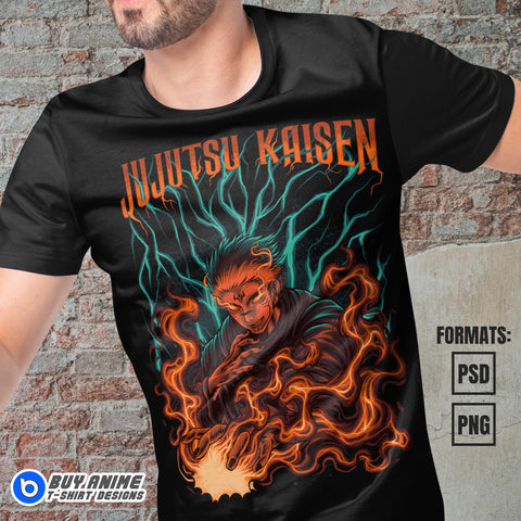 Premium Jujutsu Kaisen Anime Vector T-shirt Design Template #9