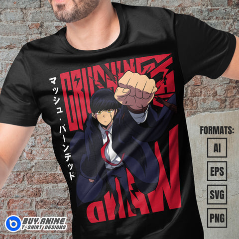 Premium Mashle Magic and Muscles Anime Vector T-shirt Design Template #13