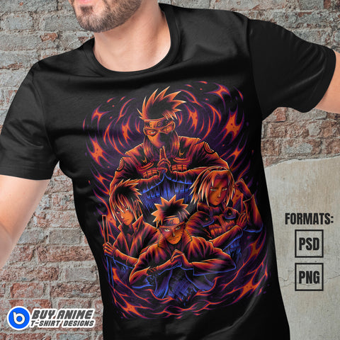 Premium Naruto Anime Vector T-shirt Design Template #5