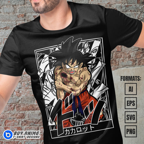 Premium Goku Dragon Ball Anime Vector T-shirt Design Template #11