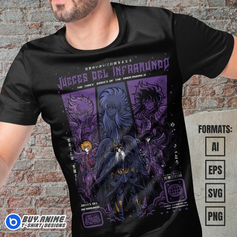 Premium Saint Seiya Anime Vector T-shirt Design Template #7