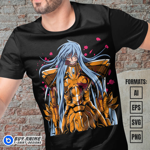 Premium Pisces Albafica Saint Seiya Anime Vector T-shirt Design Template