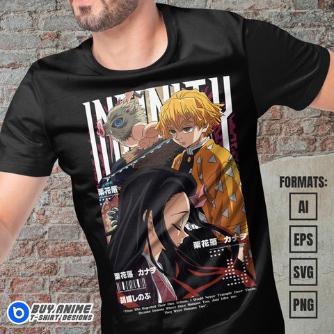 Premium Demon Slayer Anime Vector T-shirt Design Template #57