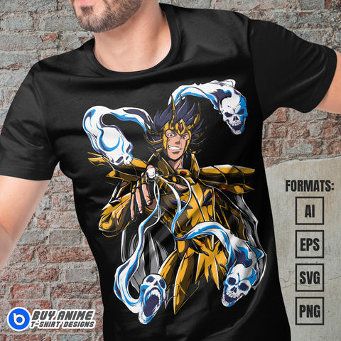 Premium Cancer Deathmask Saint Seiya Anime Vector T-shirt Design Template