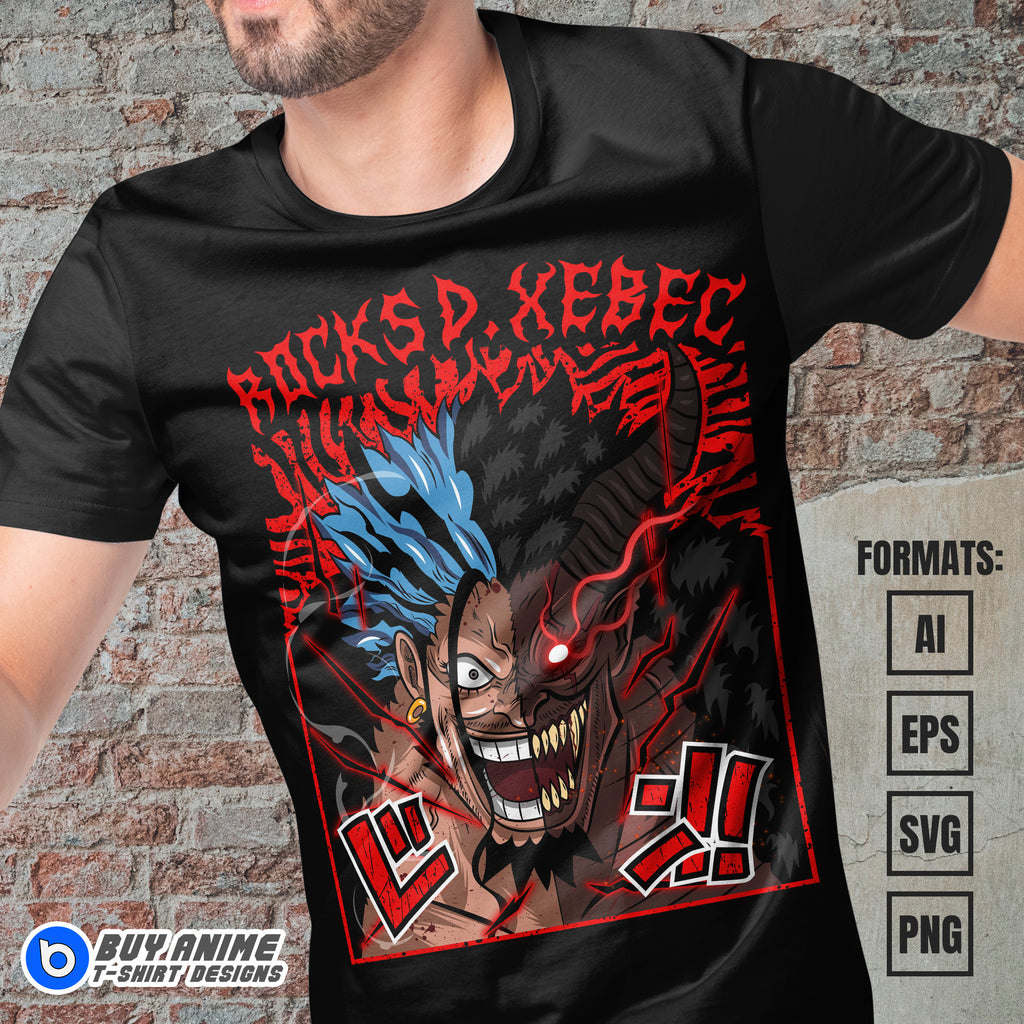 Premium Rocks D Xebec One Piece Anime Vector T-shirt Design Template #2