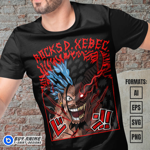 Premium Rocks D Xebec One Piece Anime Vector T-shirt Design Template #2