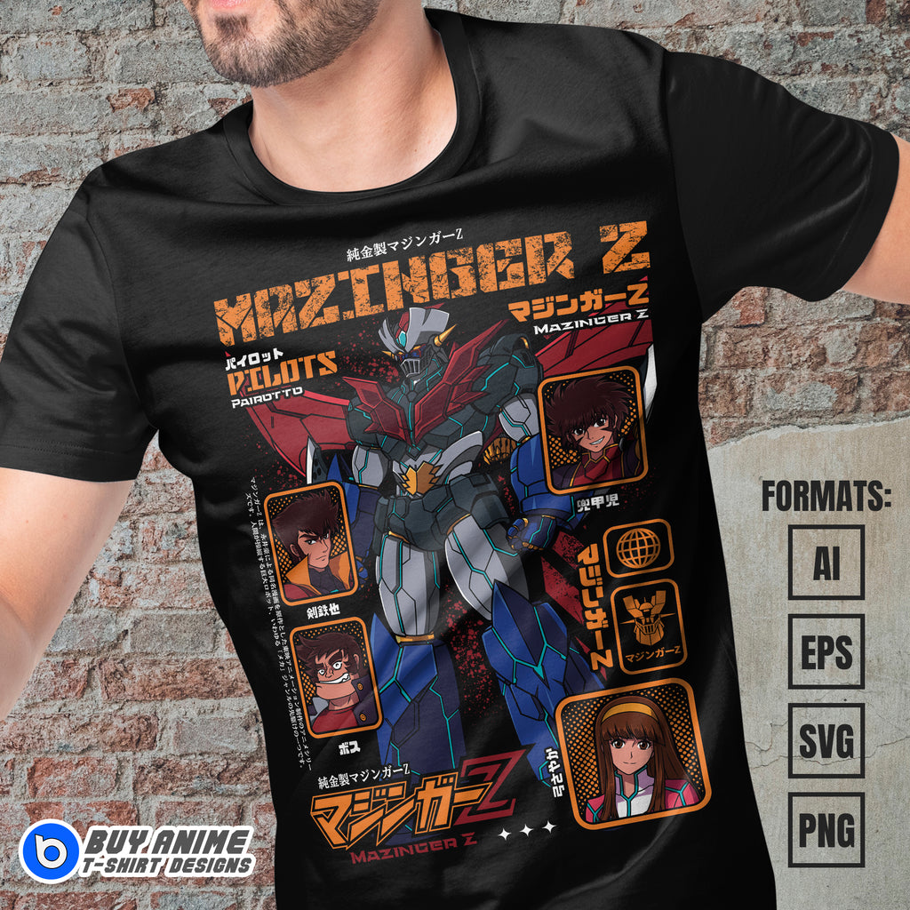 Premium Mazinger-Z Anime Vector T-shirt Design Template #3