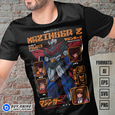 Premium Mazinger-Z Anime Vector T-shirt Design Template #3