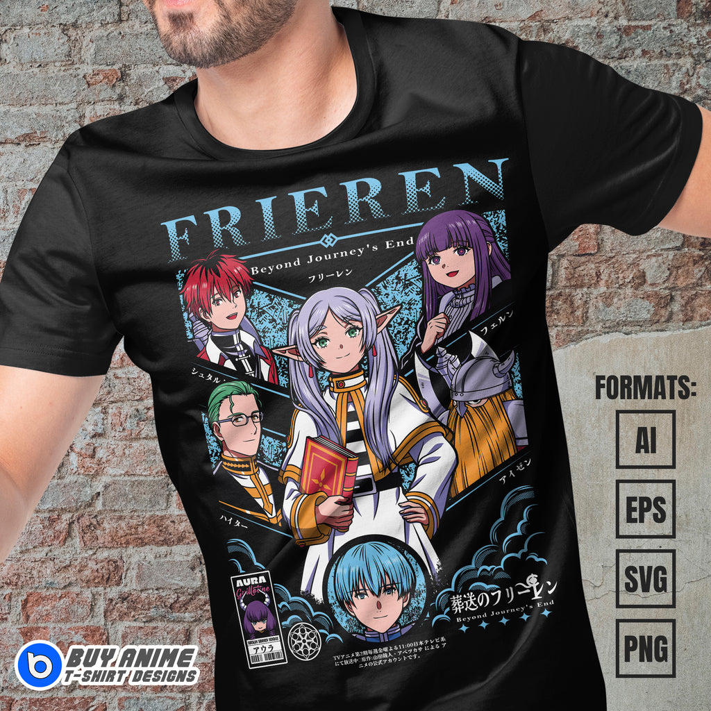 Premium Frieren Beyond Journeys End Anime Vector T-shirt Design Template #10