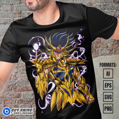 Premium Cancer Deathmask Saint Seiya Anime Vector T-shirt Design Template #2