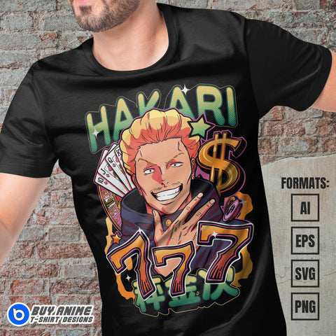 Premium Hakari Jujutsu Kaisen Anime Vector T-shirt Design Template #2