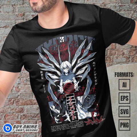 Premium Neon Genesis Evangelion Anime Vector T-shirt Design Template #12