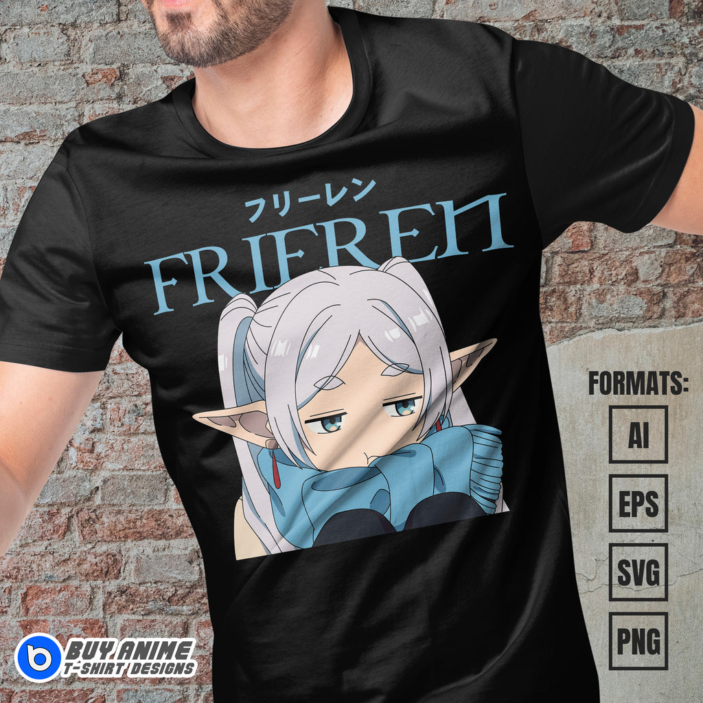 Premium Frieren Beyond Journeys End Anime Vector T-shirt Design Template #11