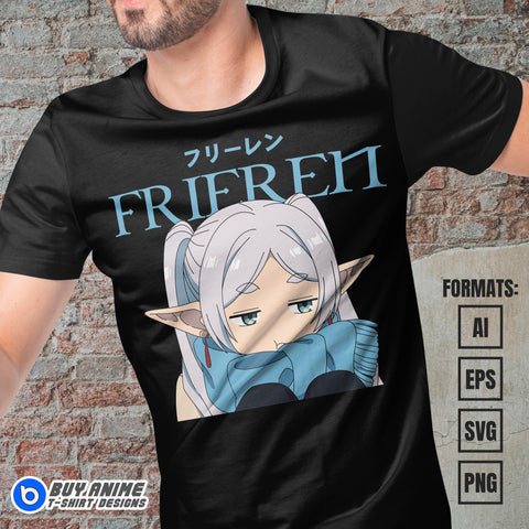 Premium Frieren Beyond Journeys End Anime Vector T-shirt Design Template #11