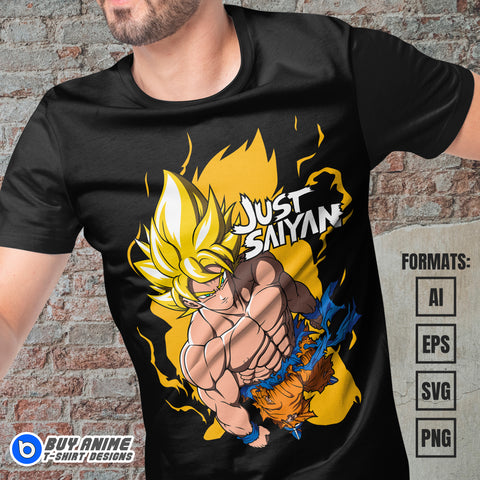 Premium Goku Super Saiyan Dragon Ball Anime Vector T-shirt Design Template
