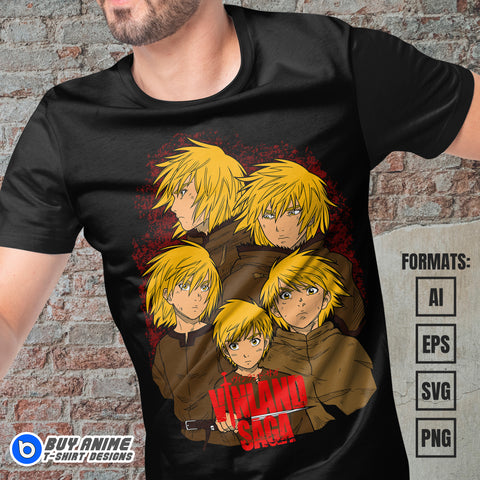 Premium Vinland Saga Anime Vector T-shirt Design Template