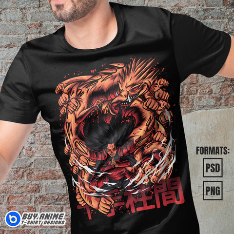 Premium Hashirama Senju Naruto Anime Vector T-shirt Design Template