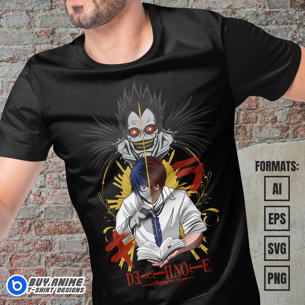 Premium Death Note Anime Vector T-shirt Design Template