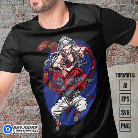 Premium Demon Slayer Anime Vector T-shirt Design Template