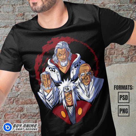 Premium Anime Masters Vector T-shirt Design Template
