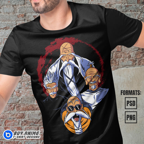 Premium Anime Masters Vector T-shirt Design Template #2