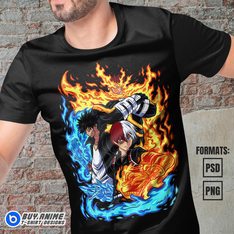 Premium My Hero Academia Anime Vector T-shirt Design Template #7