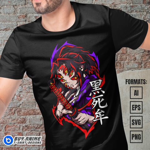 Premium Kokushibo Demon Slayer Anime Vector T-shirt Design Template #3