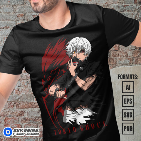 Premium Tokyo Ghoul Anime Vector T-shirt Design Template