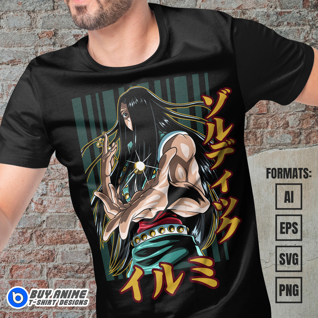 Premium Illumi Zoldyck Hunter x Hunter Anime Vector T-shirt Design Template